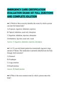 EMERGENCY CARE CERTIFICATION&NewLine;EVALUATION EXAMS SET FULL QUESTIONS&NewLine;AND COMPLETE SOLUTION&NewLine;