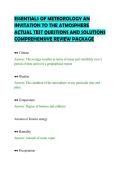 ESSENTIALS OF METEOROLOGY AN&NewLine;INVITATION TO THE ATMOSPHERE&NewLine;ACTUAL TEST QUESTIONS AND SOLUTIONS&NewLine;COMPREHENSIVE REVIEW PACKAGE&NewLine;