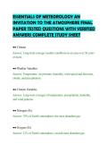 ESSENTIALS OF METEOROLOGY AN INVITATION TO THE ATMOSPHERE FINAL PAPER TESTED QUESTIONS WITH VERIFIED ANSWERS COMPLETE STUDY SHEET&period;pdf&NewLine;&NewLine;