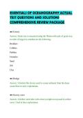 ESSENTIALS OF OCEANOGRAPHY ACTUAL&NewLine;TEST QUESTIONS AND SOLUTIONS&NewLine;COMPREHENSIVE REVIEW PACKAGE