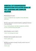 ESSENTIALS OF OCEANOGRAPHY&NewLine;CERTIFICATION EVALUATION EXAMS SET&NewLine;FULL QUESTIONS AND COMPLETE&NewLine;SOLUTION&NewLine;
