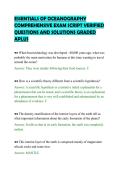 ESSENTIALS OF OCEANOGRAPHY&NewLine;COMPREHENSIVE EXAM SCRIPT VERIFIED&NewLine;QUESTIONS AND SOLUTIONS GRADED&NewLine;APLUS