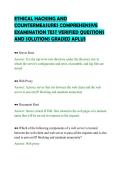 ETHICAL HACKING AND&NewLine;COUNTERMEASURES COMPREHENSIVE&NewLine;EXAMINATION TEST VERIFIED QUESTIONS&NewLine;AND SOLUTIONS GRADED APLUS&NewLine;