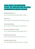 ETHICS ACROSS THE PROFESSIONS&NewLine;ACTUAL TEST QUESTIONS AND SOLUTIONS&NewLine;COMPREHENSIVE REVIEW PACKAGE&NewLine;
