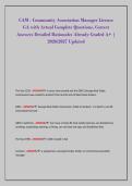 CAM - Community Association Manager License &NewLine;GA with Actual Complete Questions&comma; Correct &NewLine;Answers Detailed Rationales Already Graded A&plus; &vert; &NewLine;2026&sol;2027 Updated 