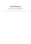 IATA Training Exam&NewLine;Practice Questions & Answers with Rationales