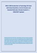 WGU C180 Introduction to Psychology OA Exam &NewLine;with Actual Questions&comma; Correct Answers and &NewLine;Detailed Rationales Already Graded A&plus; &vert; &NewLine;2026&sol;2027 Updated 