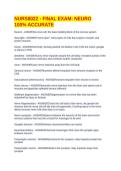 NURS8022 - FINAL EXAM&colon; NEURO 100&percnt; ACCURATE