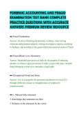 FORENSIC ACCOUNTING AND FRAUD&NewLine;EXAMINATION TEST BANK COMPLETE&NewLine;PRACTICE QUESTIONS WITH ACCURATE&NewLine;ANSWERS PREMIUM REVIEW RESOURCE&NewLine;