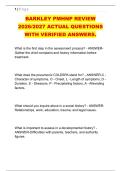 BARKLEY PMHNP REVIEW &NewLine;2026&sol;2027 ACTUAL QUESTIONS &NewLine;WITH VERIFIED ANSWERS&period; 