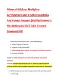 Missouri Wildland Firefighter &NewLine;Certification Exam Practice Questions &NewLine;And Correct Answers &lpar;Verified Answers&rpar; &NewLine;Plus Rationales 2026 Q&A &vert; Instant &NewLine;Download Pdf 