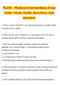 PLTW Medical Interventions Final Exam Study Guide Actual Exam Newest 2026 Questions and Correct Answers &lpar;Latest 2026 &sol; 2027 Update&rpar; Graded A&plus; Verified by Experts