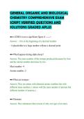 GENERAL ORGANIC AND BIOLOGICAL CHEMISTRY COMPREHENSIVE EXAM SCRIPT VERIFIED QUESTIONS AND SOLUTIONS GRADED APLUS&period;pdf&NewLine;&NewLine;