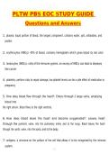 PLTW PBS EOC Study Guide Actual Exam Newest 2026 Questions and Correct Answers &lpar;Latest 2026 &sol; 2027 Update&rpar; Graded A&plus; Verified by Experts 