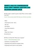 GENETIC ANALYSIS COMPREHENSIVE&NewLine;EXAM SCRIPT VERIFIED QUESTIONS AND&NewLine;SOLUTIONS GRADED APLUS&NewLine;