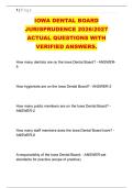 IOWA DENTAL BOARD &NewLine;JURISPRUDENCE 2026&sol;2027 &NewLine;ACTUAL QUESTIONS WITH &NewLine;VERIFIED ANSWERS&period;