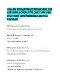 HEALTH PROMOTION THROUGHOUT THE&NewLine;LIFE SPAN ACTUAL TEST QUESTIONS AND&NewLine;SOLUTIONS COMPREHENSIVE REVIEW&NewLine;PACKAGE