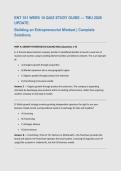 ENT 101 WEEK 10 QUIZ STUDY GUIDE &mdash; TMU 2026 UPDATE&period;&NewLine;Building an Entrepreneurial Mindset &vert; Complete Solutions&period;&NewLine;