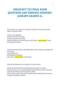 UMASS BCT 353 FINAL EXAM&NewLine;QUESTIONS AND VERIFIED ANSWERS &vert;&NewLine;ALREADY GRADED A&plus;