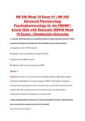 NR 546 Week 10 Exam V1&ndash;V3 &vert; NR 546 Advanced Pharmacology Psychopharmacology for the PMHNP &vert; Chamberlain University &vert; Actual Q&A with Rationale &lpar;Chamberlain NR546 Week 10 Exam&rpar;