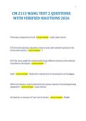 CM 2113 WANG TEST 2 QUESTIONS&NewLine;WITH VERIFIED SOLUTIONS 2026