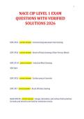 NACE CIP LEVEL 1 EXAM&NewLine;QUESTIONS WITH VERIFIED&NewLine;SOLUTIONS 2026&NewLine;