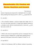 Massachusetts CSL Practice and Review Exam Newest 2026 Questions and Correct Answers &lpar;Latest 2026 &sol; 2027 Update&rpar; Graded A&plus; Verified by Experts