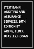 &lbrack;TEST BANK&rsqb; AUDITING AND ASSURANCE SERVICES&comma; 16TH EDITION BY ARENS&comma; ELDER&comma; BEASLEY&comma; HOGAN&period;&NewLine;