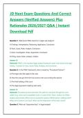 JD Next Exam Questions And Correct Answers &lpar;Verified Answers&rpar; Plus Rationales 2026&sol;2027 Q&A &vert; Instant Download Pdf