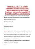 NR547 Week 8 Exam V2 &vert; NR547 &NewLine;Differential Diagnosis in Psychiatric&NewLine;Mental Health across the Lifespan &NewLine;Practicum &vert; Q&A with Rationale &lpar;NR547 &NewLine;Week 8 Exam&rpar; &vert; Chamberlain University 