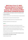 NR547 Week 8 Exam V3 &vert; NR547 &NewLine;Differential Diagnosis in Psychiatric&NewLine;Mental Health across the Lifespan &NewLine;Practicum &vert; Q&A with Rationale &lpar;NR547 &NewLine;Week 8 Exam&rpar; &vert; Chamberlain University