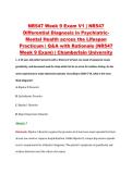 NR547 Week 9 Exam V1 &vert; NR547 &NewLine;Differential Diagnosis in Psychiatric&NewLine;Mental Health across the Lifespan &NewLine;Practicum &vert; Q&A with Rationale &lpar;NR547 &NewLine;Week 9 Exam&rpar; &vert; Chamberlain University 