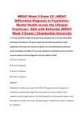 NR547 Week 5 Exam V2 &vert; NR547 &NewLine;Differential Diagnosis in Psychiatric&NewLine;Mental Health across the Lifespan &NewLine;Practicum &vert; Q&A with Rationale &lpar;NR547 &NewLine;Week 5 Exam&rpar; &vert; Chamberlain University 