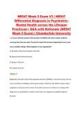 NR547 Week 5 Exam V3 &vert; NR547 &NewLine;Differential Diagnosis in Psychiatric&NewLine;Mental Health across the Lifespan &NewLine;Practicum &vert; Q&A with Rationale &lpar;NR547 &NewLine;Week 5 Exam&rpar; &vert; Chamberlain University