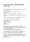 ATI Proctor Study - PN Mental Health &lpar;UNIT 1 &2&rpar;&period; Questions and Answers