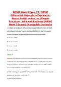 NR547 Week 3 Exam V2 &vert; NR547 &NewLine;Differential Diagnosis in Psychiatric&NewLine;Mental Health across the Lifespan &NewLine;Practicum &vert; Q&A with Rationale &lpar;NR547 &NewLine;Week 3 Exam&rpar; &vert; Chamberlain University 