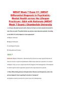 NR547 Week 7 Exam V1 &vert; NR547 &NewLine;Differential Diagnosis in Psychiatric&NewLine;Mental Health across the Lifespan &NewLine;Practicum &vert; Q&A with Rationale &lpar;NR547 &NewLine;Week 7 Exam&rpar; &vert; Chamberlain University 