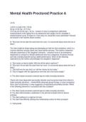 Mental Health Proctored Practice A&period; Questions and Answers