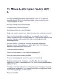 RN Mental Health Online Practice 2026 A&period; Questions and Answers Graded A
