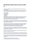 RN Mental Health Online Practice 2026 B&period; Questions with Solutions