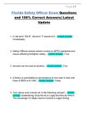 Florida Safety Officer Exam Questions&NewLine;and 100&percnt; Correct Answers&vert; Latest&NewLine;Update