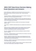 WGU C207 Data-Driven Decision Making Objective Assessment &lpar;OA&rpar; Questions And Answers With Verified Solutions And Study Guide Reviewed 2026&sol;2027