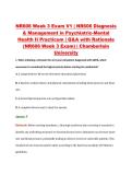 NR606 Week 3 Exam V1 &vert; NR606 Diagnosis &NewLine;& Management in Psychiatric-Mental &NewLine;Health II Practicum &vert; Q&A with Rationale &NewLine;&lpar;NR606 Week 3 Exam&rpar; &vert; Chamberlain &NewLine;University 