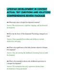 LIFESPAN DEVELOPMENT IN CONTEXT&NewLine;ACTUAL TEST QUESTIONS AND SOLUTIONS&NewLine;COMPREHENSIVE REVIEW PACKAGE&NewLine;