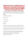 NR 606 Final Exam V1&ndash;V3 &vert; NR 606 Diagnosis & Management in Psychiatric Mental Health II Practicum &vert; Chamberlain University &vert; Q&A with Rationale &lpar;Chamberlain NR606 Final Exam&rpar;