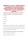 NR606 Week 1 Exam V1 &vert; NR606 Diagnosis &NewLine;& Management in Psychiatric-Mental &NewLine;Health II Practicum &vert; Q&A with Rationale &NewLine;&lpar;NR606 Week 1 Exam&rpar; &vert; Chamberlain &NewLine;University