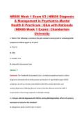 NR606 Week 1 Exam V3 &vert; NR606 Diagnosis &NewLine;& Management in Psychiatric-Mental &NewLine;Health II Practicum &vert; Q&A with Rationale &NewLine;&lpar;NR606 Week 1 Exam&rpar; &vert; Chamberlain &NewLine;University