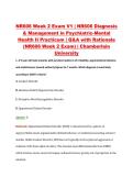NR606 Week 2 Exam V1 &vert; NR606 Diagnosis &NewLine;& Management in Psychiatric-Mental &NewLine;Health II Practicum &vert; Q&A with Rationale &NewLine;&lpar;NR606 Week 2 Exam&rpar; &vert; Chamberlain &NewLine;University