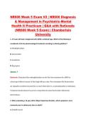 NR606 Week 5 Exam V2 &vert; NR606 Diagnosis &NewLine;& Management in Psychiatric-Mental &NewLine;Health II Practicum &vert; Q&A with Rationale &NewLine;&lpar;NR606 Week 5 Exam&rpar; &vert; Chamberlain &NewLine;University