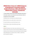 NR606 Week 5 Exam V3 &vert; NR606 Diagnosis &NewLine;& Management in Psychiatric-Mental &NewLine;Health II Practicum &vert; Q&A with Rationale &NewLine;&lpar;NR606 Week 5 Exam&rpar; &vert; Chamberlain &NewLine;University 